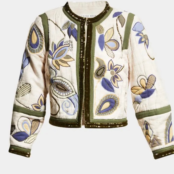 Veronica Beard Jackets & Blazers - Veronica Beard Benicia Embroidered Raw Silk Beaded Jacket
